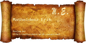 Matheidesz Erik névjegykártya